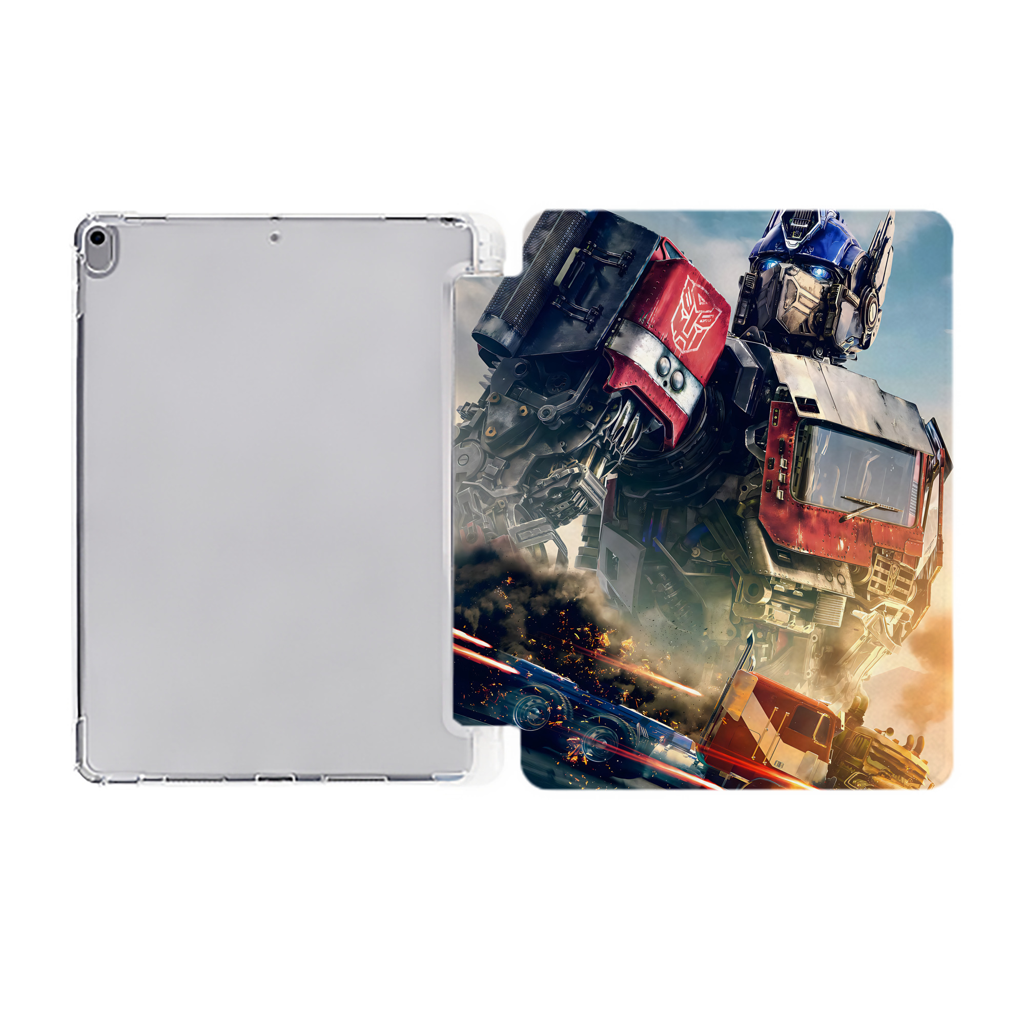 （画像用） Transformers トランスフォーマー IPad ケース ペン収納付き 三つ折りスタンド PUレザー×シリコン 対応機種9.5/10.5/10.9インチ